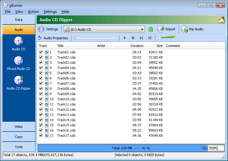 gBurner - Audio CD Ripper